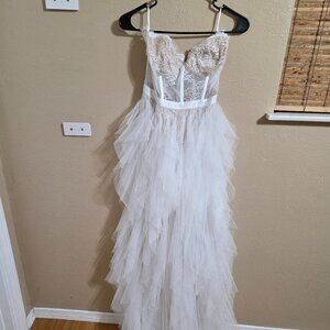 Hazel and Olive White tulle dress, wedding or a bridal shower maxi gown